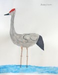 Fifth-graders at Heritage Elementary School painted Sandhill cranes with artist Marisa Redondo.